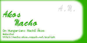 akos macho business card